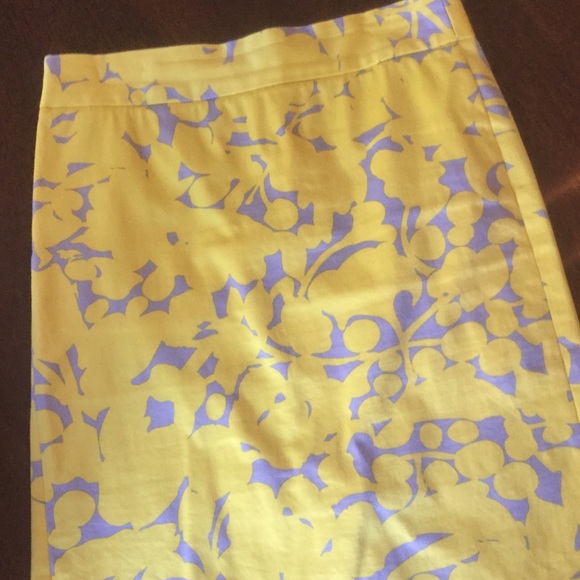 J. Crew Dresses & Skirts - J. CREW Bright Yellow & Gray Print Pencil Skirt